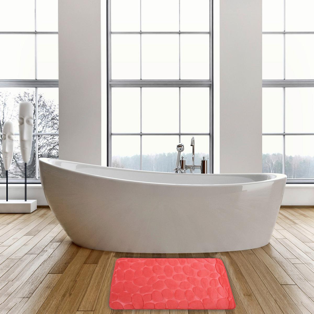 BADEMATTE GALETS ROT - Rot, Basics, Textil (50/80cm) - MSV