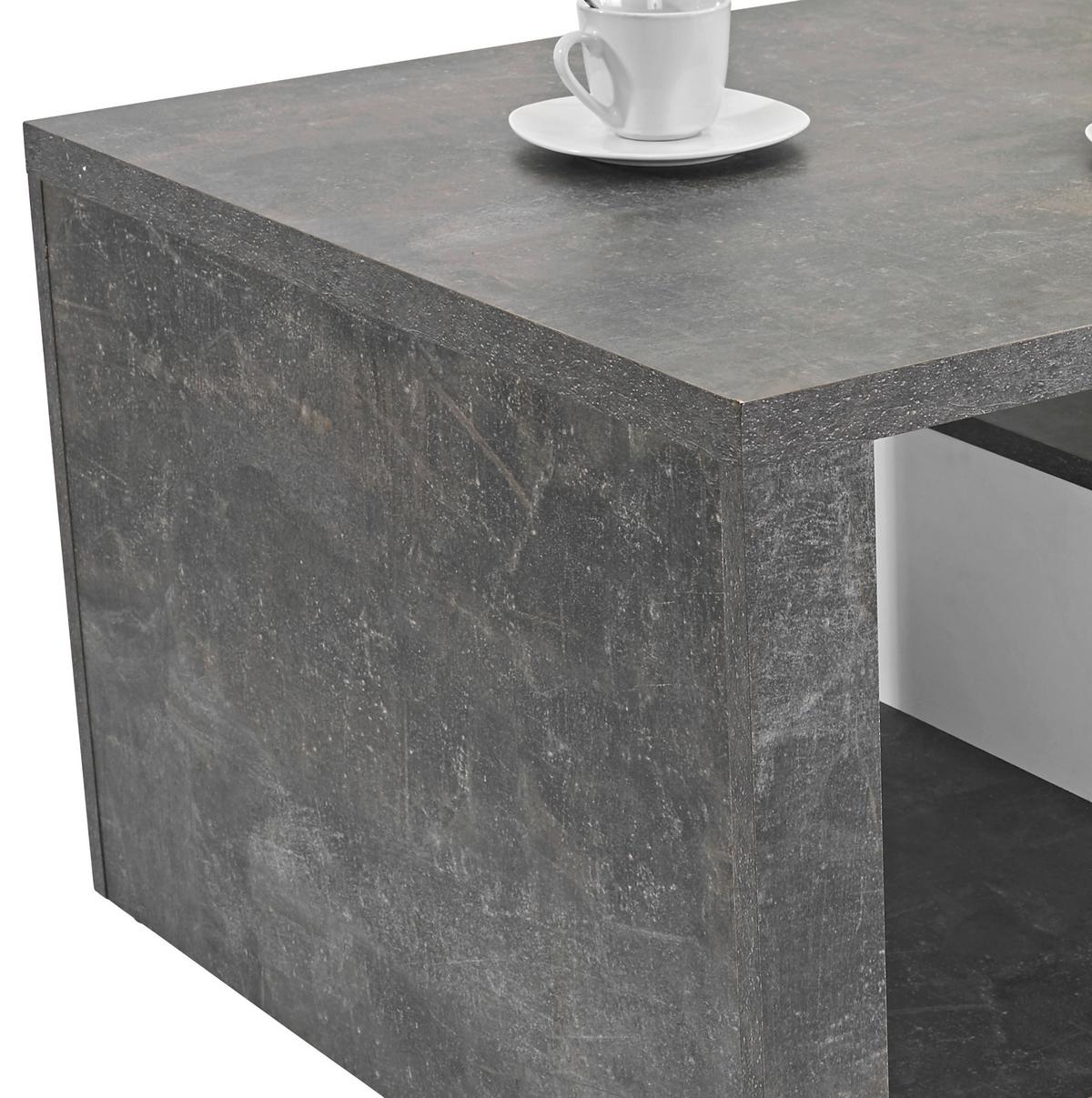 Couchtisch Mit Stauraum Iguan, Betonoptik Dunkel/weiß - Dunkelgrau/Weiß, MODERN, Holzwerkstoff (110/45/67cm)