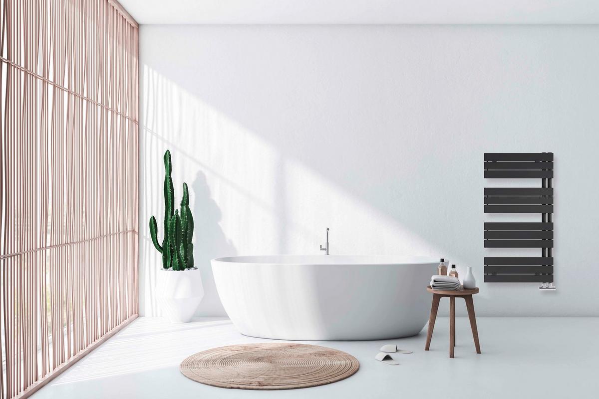 Handtuchtrockner Arezzo 60x173cm Schwarz - Schwarz, Basics, Metall (60/173/5cm) - Sanotechnik