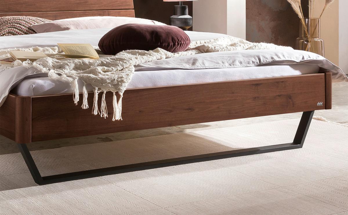 Bett Fossoli Nussbaumfarben 140x200 Cm - Anthrazit/Nussbaumfarben, MODERN, Holz (140/200cm) - Hasena