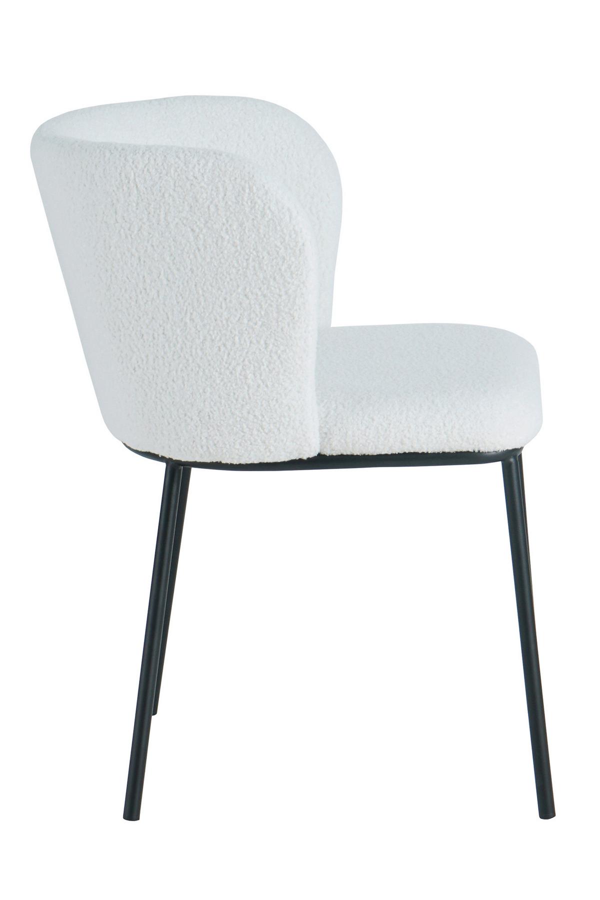 Stuhl-Set Weiß B: 54,5 cm - Schwarz/Weiß, MODERN, Textil/Metall (54,5/76/59cm) - Livetastic