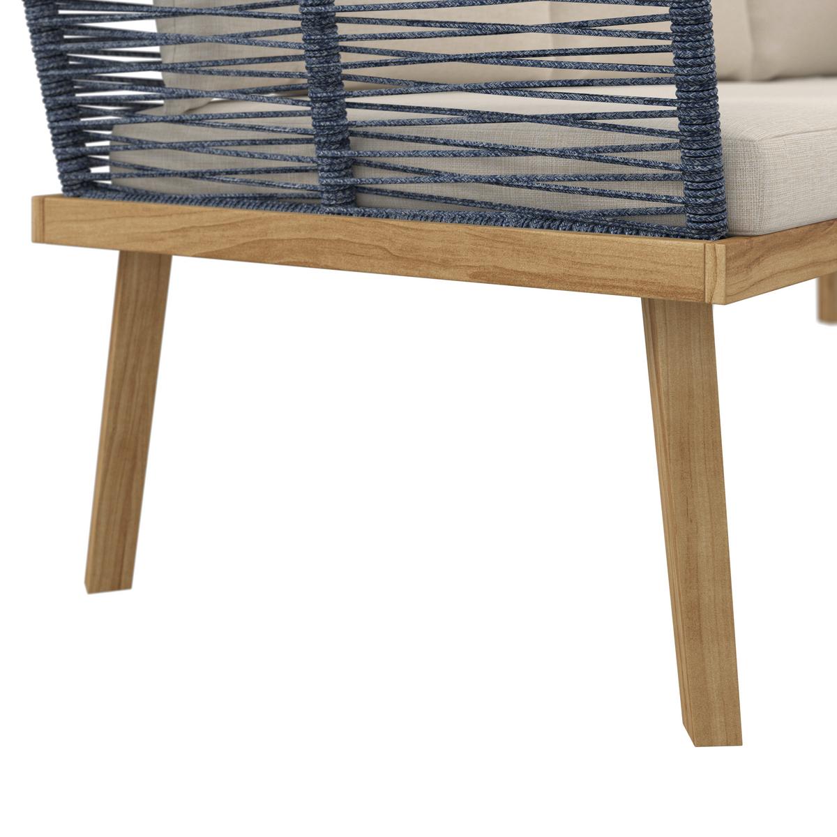 JEDÁLENSKÁ TERASOVÁ SÚPRAVA JULINA - farba akácie/krémová, Modern, kov/drevo (205/76/72cm) - Bessagi Garden