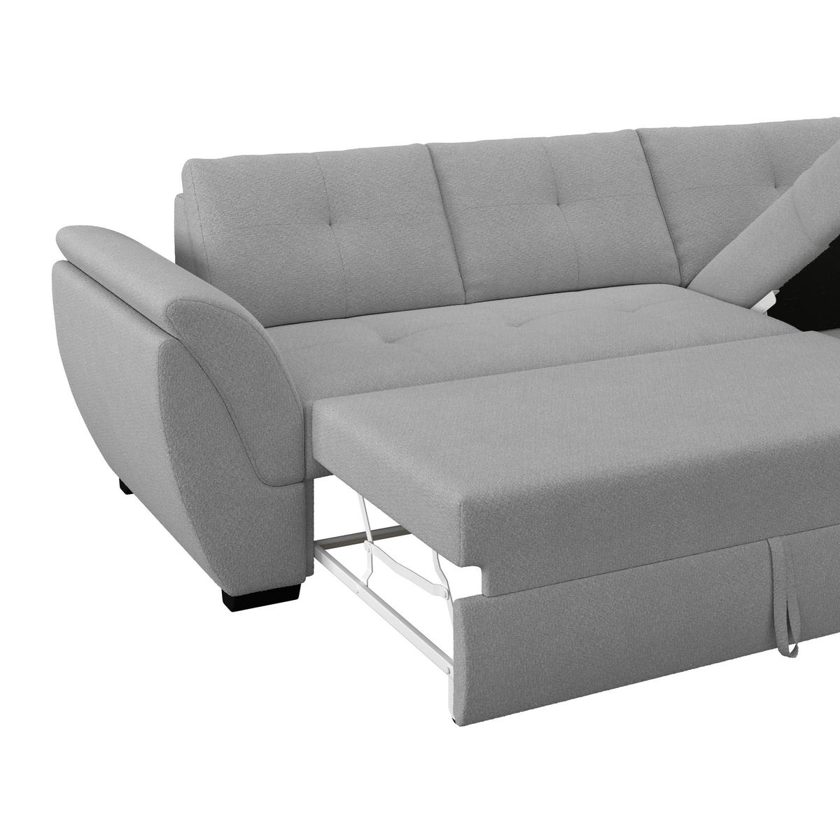 Rohová sedačka BERISSO, pravá, tmavosivá - čierna/tmavosivá, Konventionell, textil (278/187cm) - Ondega