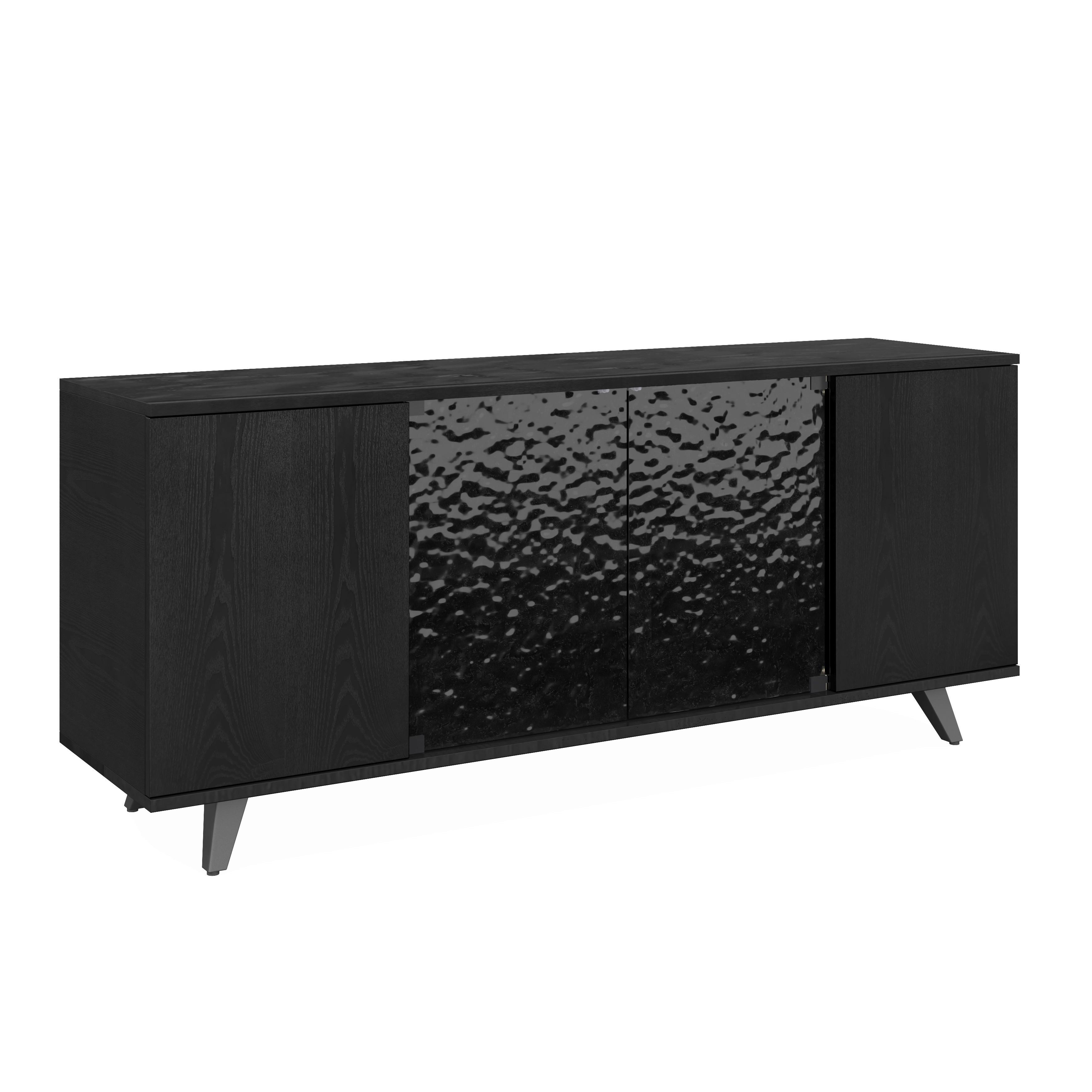 Široká komoda Zelia, š: 180 cm, čierna - čierna, Modern, kov/drevo (180/77/45cm) - Bessagi Home