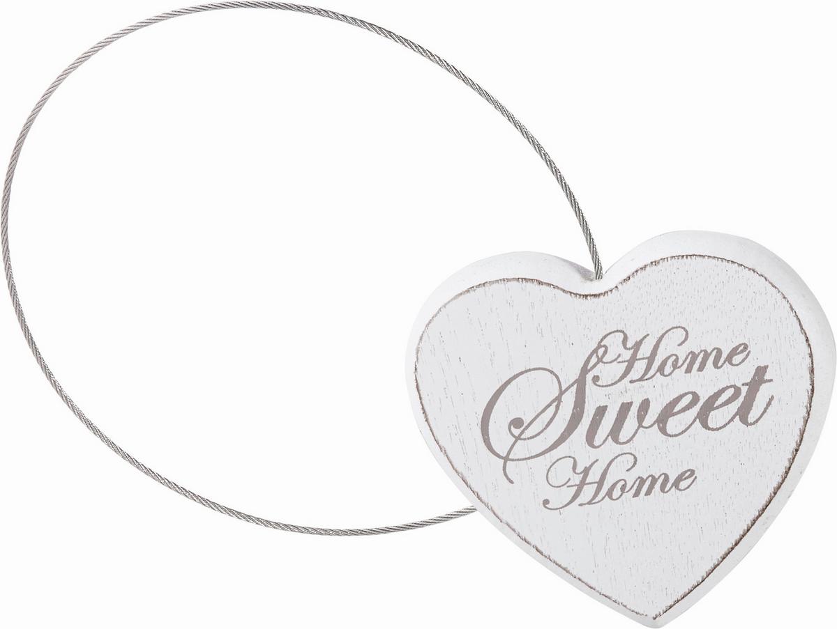 ŘASÍCÍ SPONA SWEET HOME - bílá/šedohnědá, Romantický / Rustikální, kov/dřevo (8cm) - Modern Living