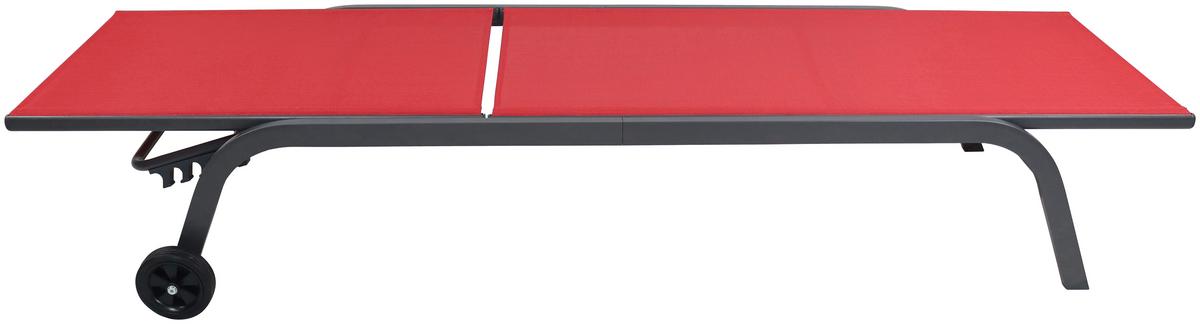 Gartenliege Sonlas Stahl, klappbar - Rot, MODERN, Kunststoff/Textil (32/58/192cm) - Ambia Garden