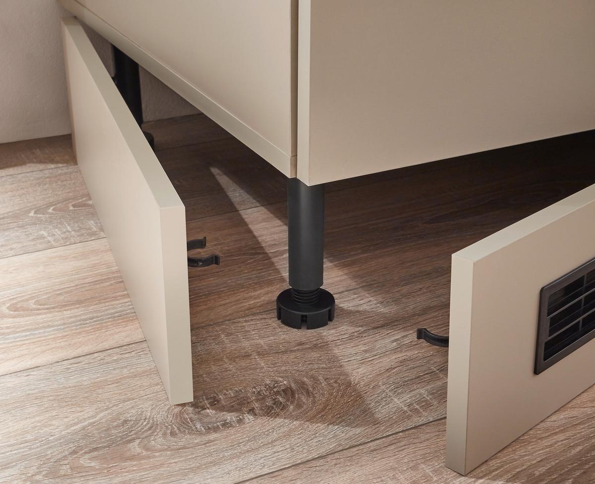 Kuchyňská linka 220 cm, NIZZA - hedvábně šedá/barvy dubu, Trend, kov/kompozitní dřevo (220cm) - P & B