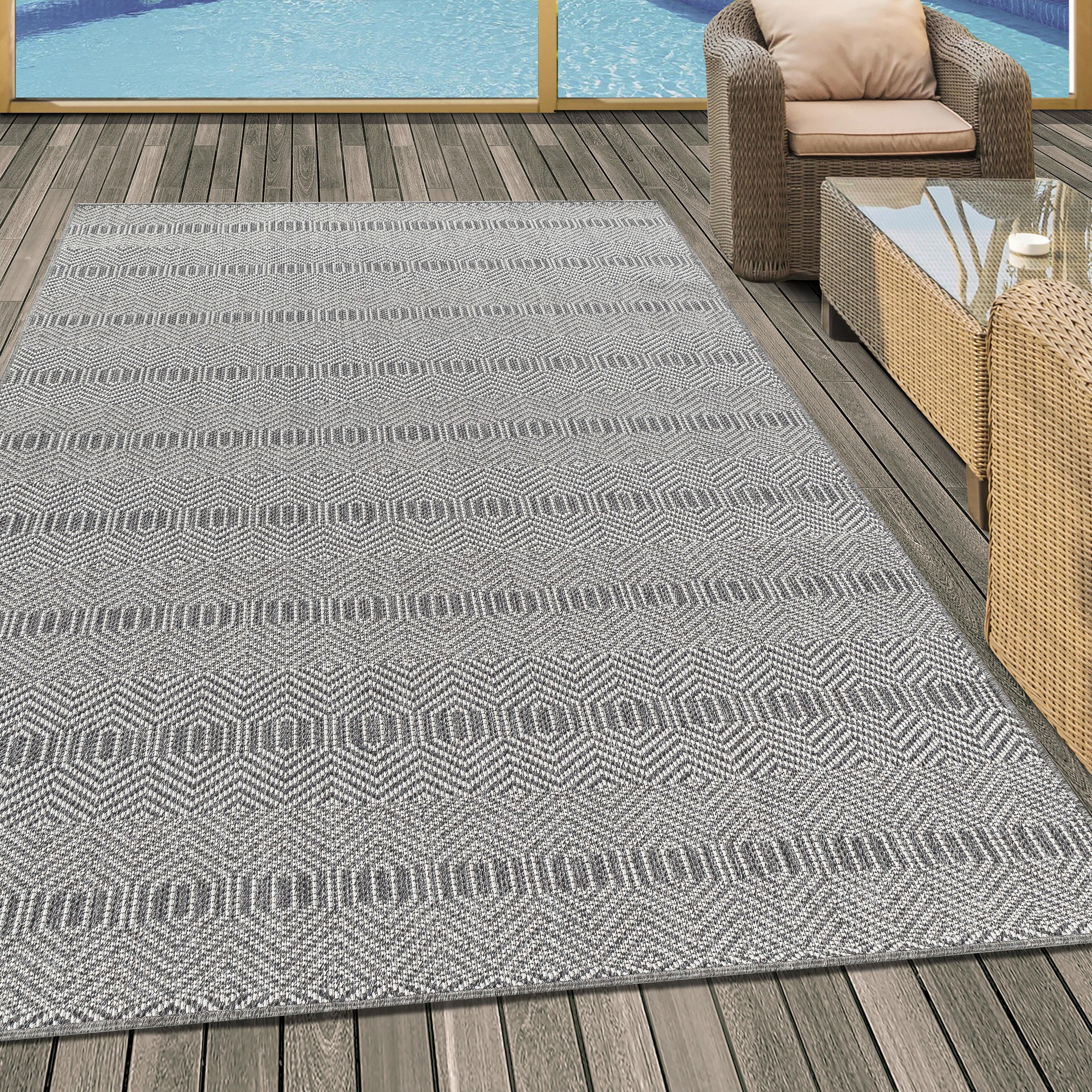 Flachwebteppich Aruba - Grau, Design, Textil (140/200cm)