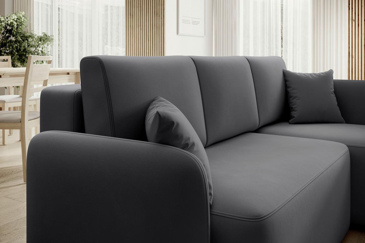 Ecksofa Hadson Grau S: 206x150 Cm - Schwarz/Grau, Design, Textil (206/150cm) - P & B