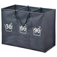 Wäschesack 3er Einteilung Grau, 74x35x60 cm - Grau, MODERN, Kunststoff (74/35/60cm) - Kesper