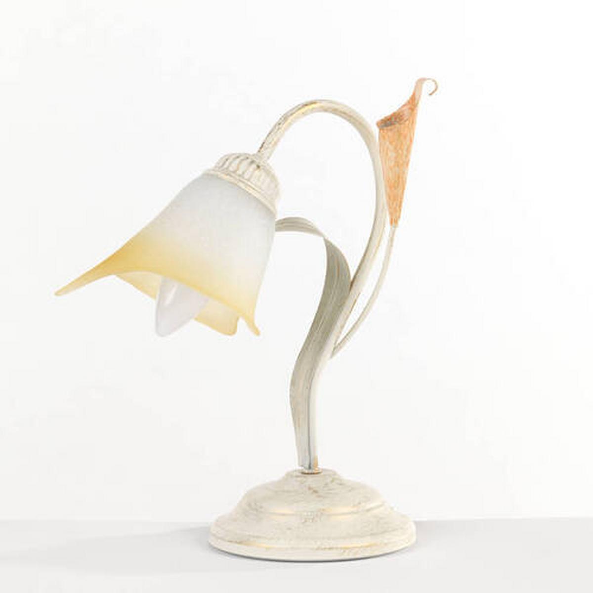 Tischleuchte 4722/L - Weiß, Natur, Metall (25/31cm)