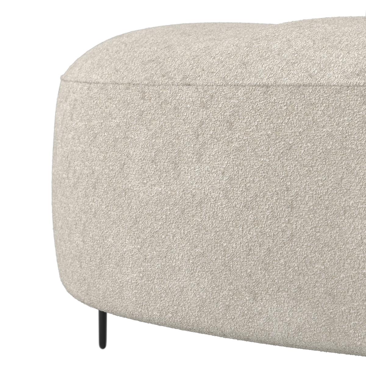 Dvoumístná pohovka BENNY, béžové buklé, max. 360 kg - černá/béžová, Moderní, kov/dřevo (224/85/114cm) - Bessagi Home