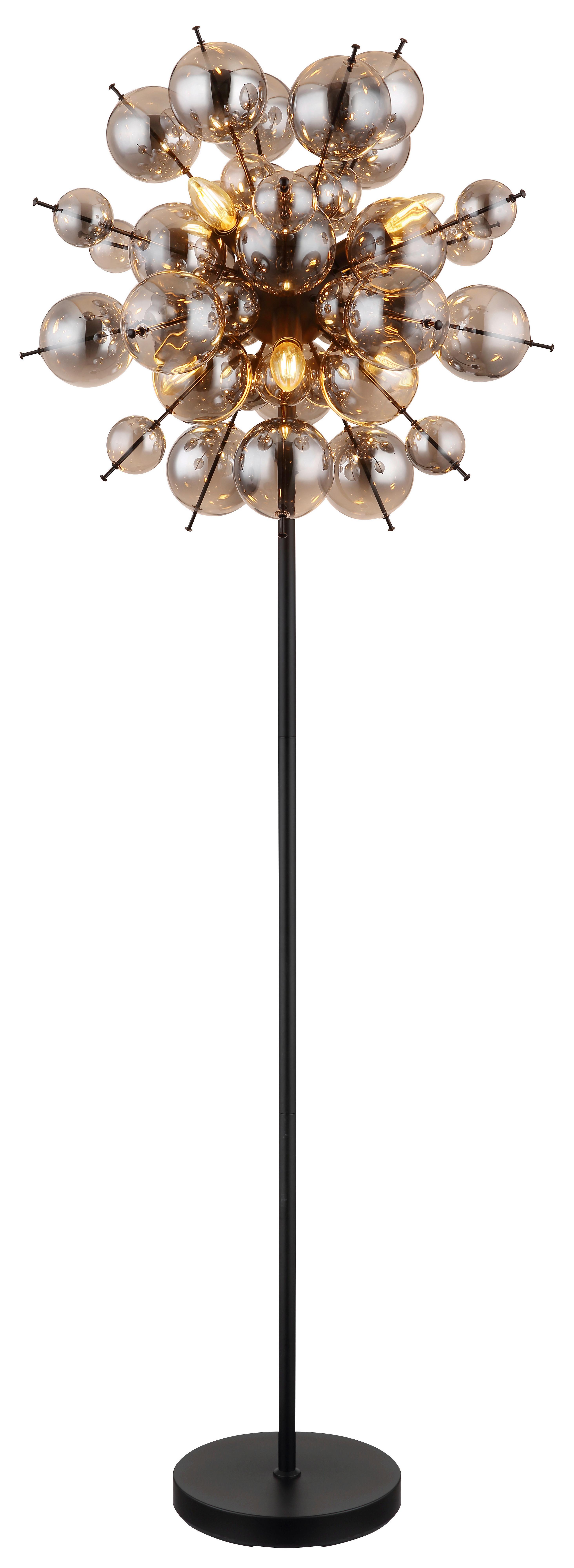 STOJACÍ LAMPA SHAE - černá, Moderní, kov/sklo (55/120cm)