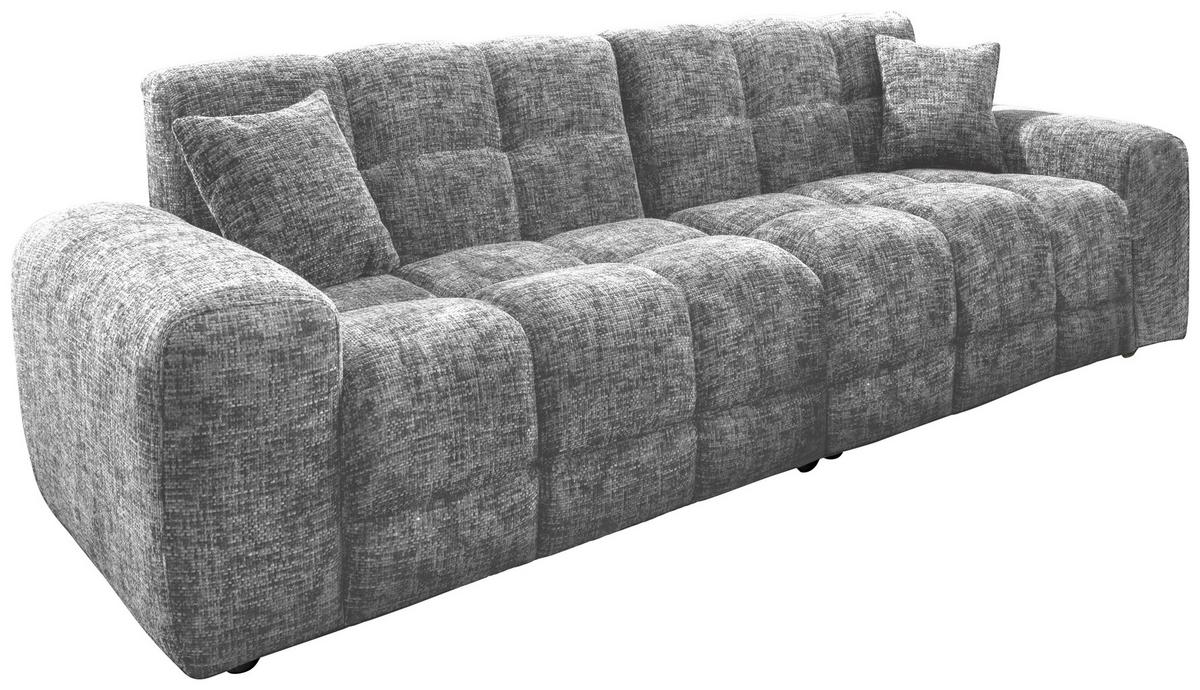 Viersitzer-Sofa Bosco, Silberfarben B: 300 cm - Silberfarben/Schwarz, MODERN, Textil (300/87/120cm) - Livetastic