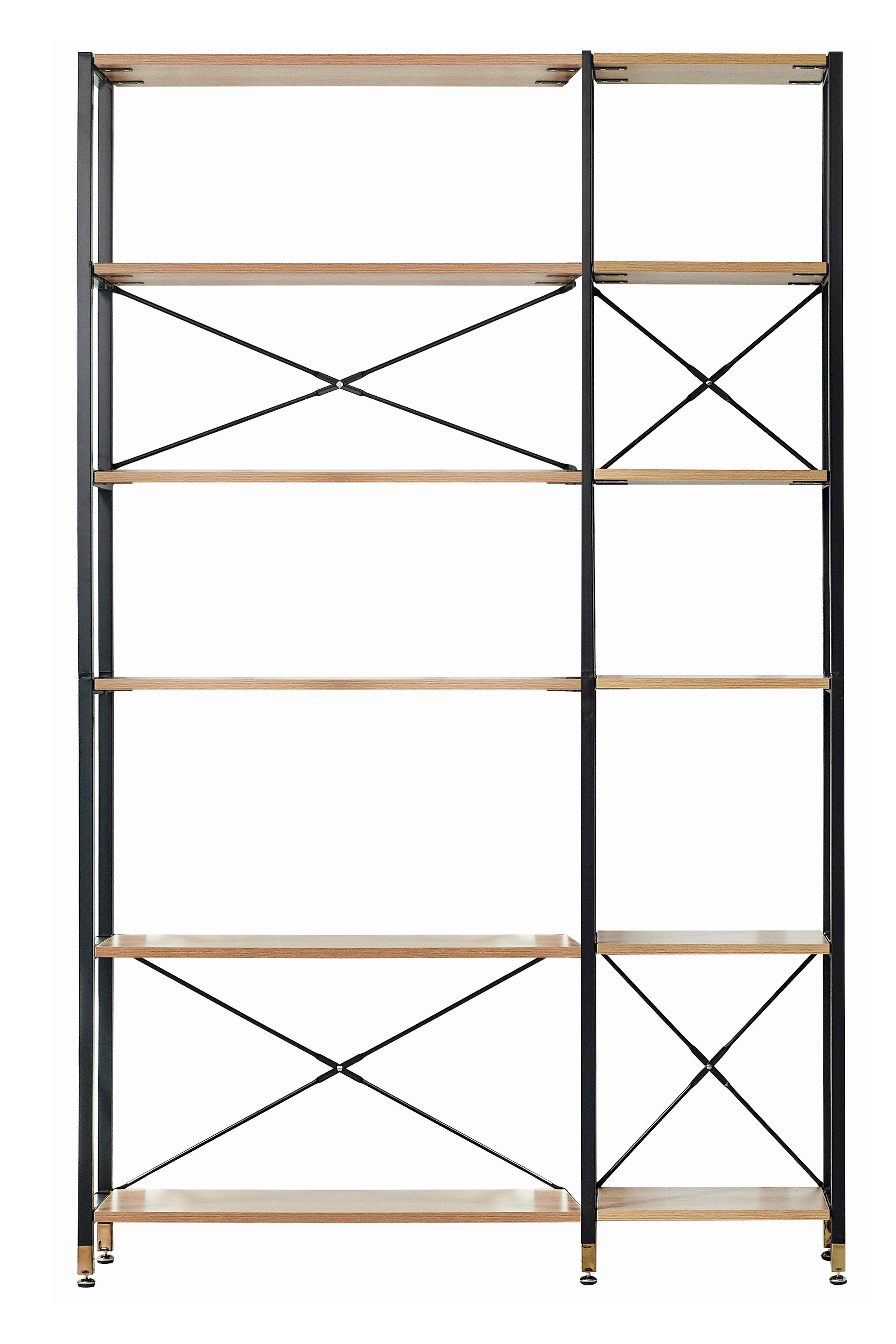 Regal Naturfarben/Schwarz B: 127,5cm