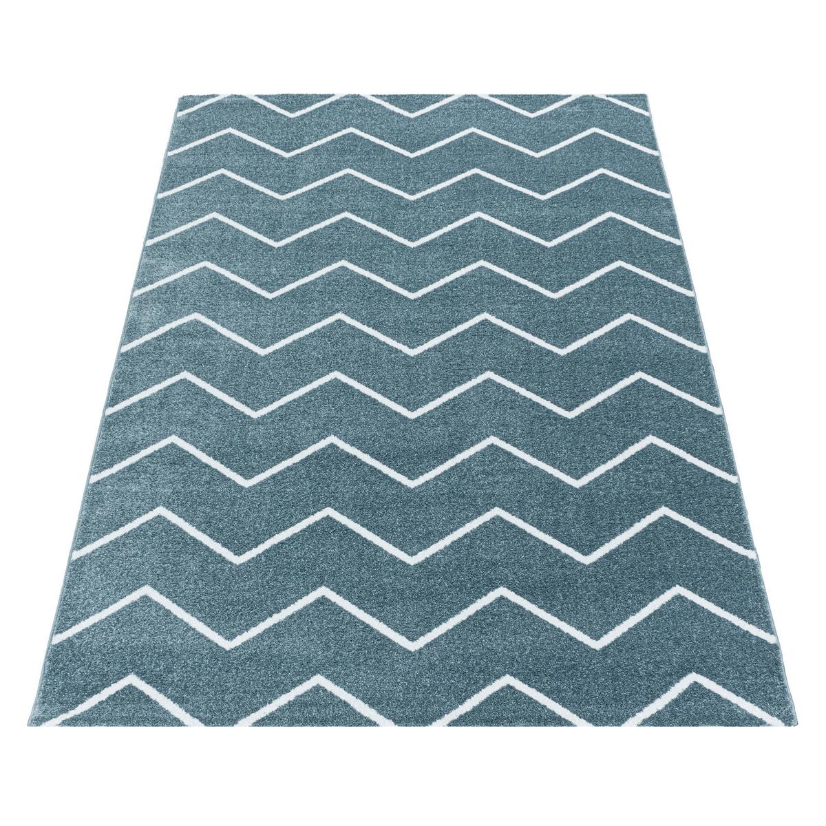 Teppich Läufer Blau Rio 80x250 cm - Blau, Basics, Textil (80/250cm)