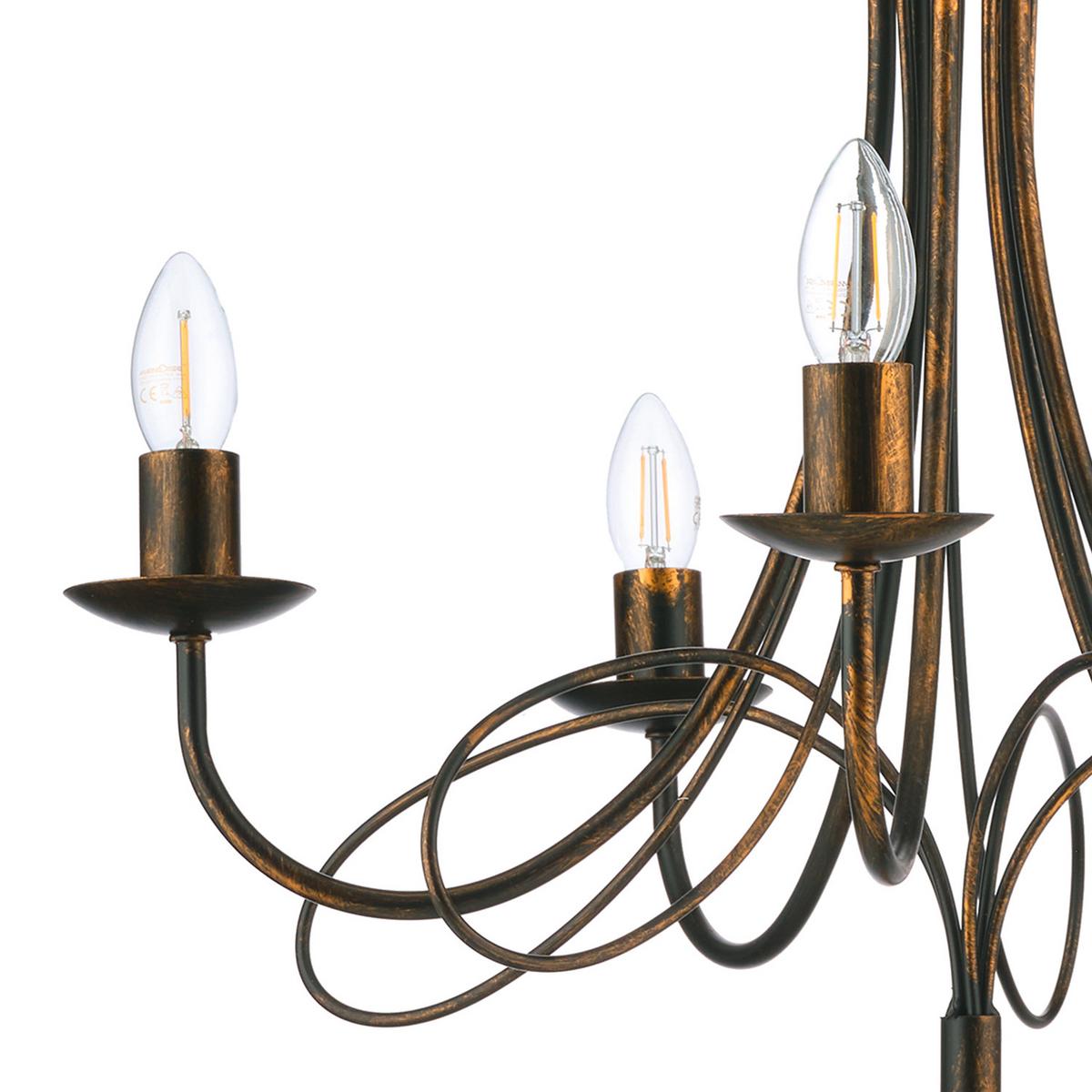 Kronleuchter Milvia Braun L: 60 cm - Braun, KONVENTIONELL, Metall (60/60/110cm)