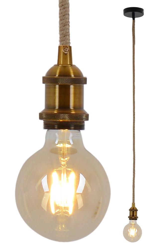 Hängeleuchte H: 100 cm 1-Flammig, Messingfarben