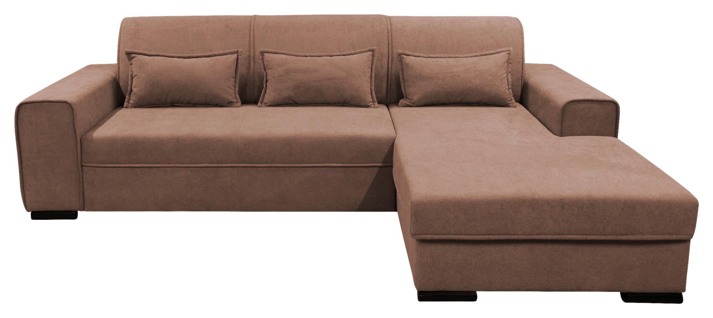 Ecksofa Classic Altrosa 270x175 cm - Schwarz/Altrosa, Design, Textil (270/175cm) - MID.YOU