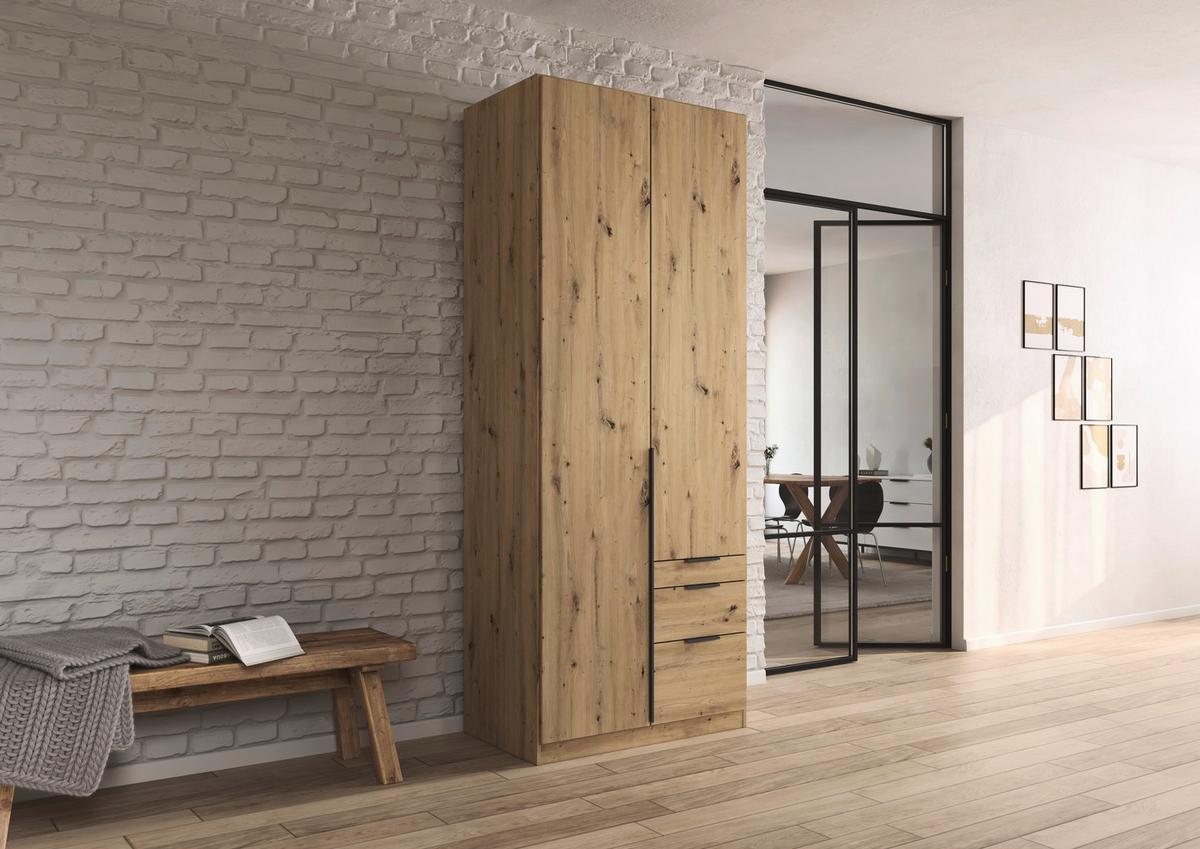 Drehtürenschrank Alabama Eiche Dekor B: 91 Cm - Eiche Artisan, MODERN, Holzwerkstoff (91/229/54cm) - Rauch Möbel