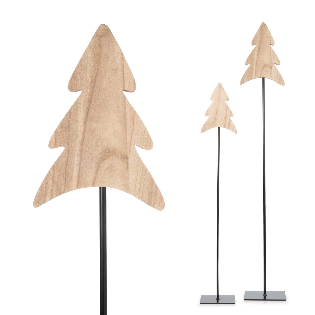 Dekobaum Tanne - Schwarz/Naturfarben, Basics, Holz/Metall (18/112cm)