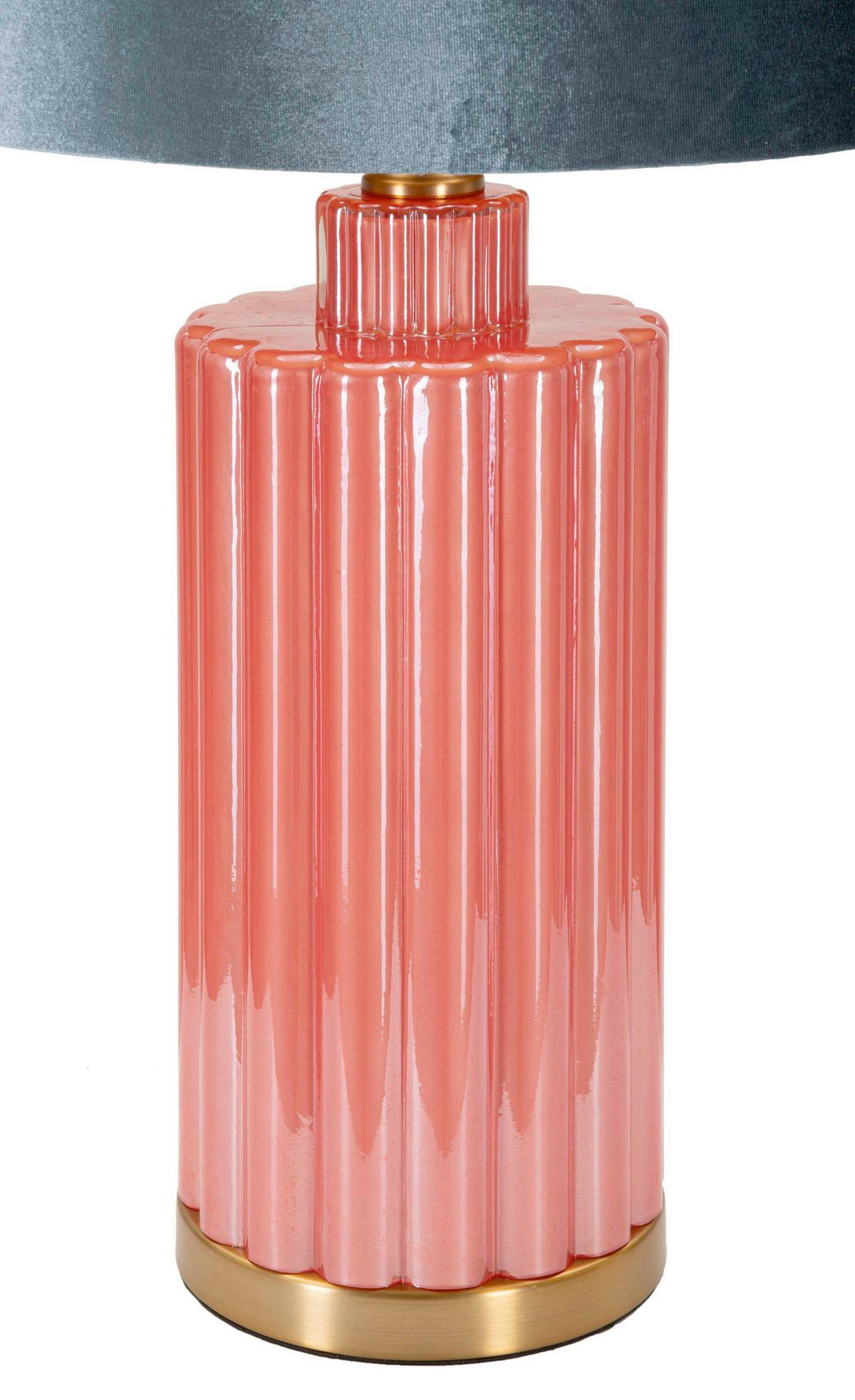 Tischleuchte Helene Tower Rot, Blau B: 40 cm - Blau/Rot, Basics, Glas/Textil (40/70/40cm)