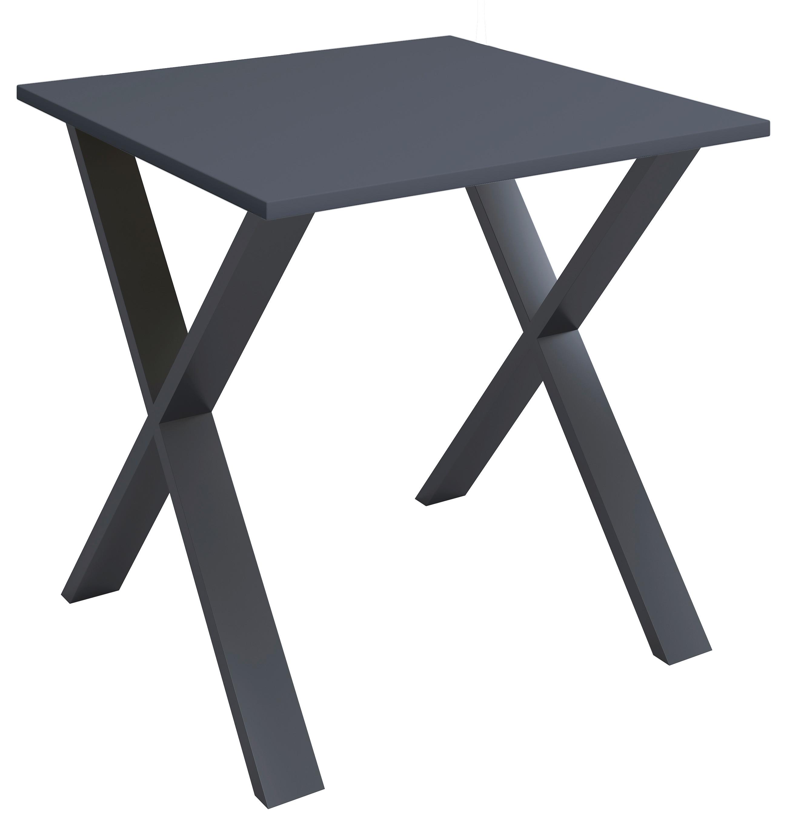 Schreibtisch Lona Anthrazit, Schwarz B: 80 cm - Anthrazit/Silberfarben, Design, Holzwerkstoff/Metall (80/80/76cm) - MID.YOU