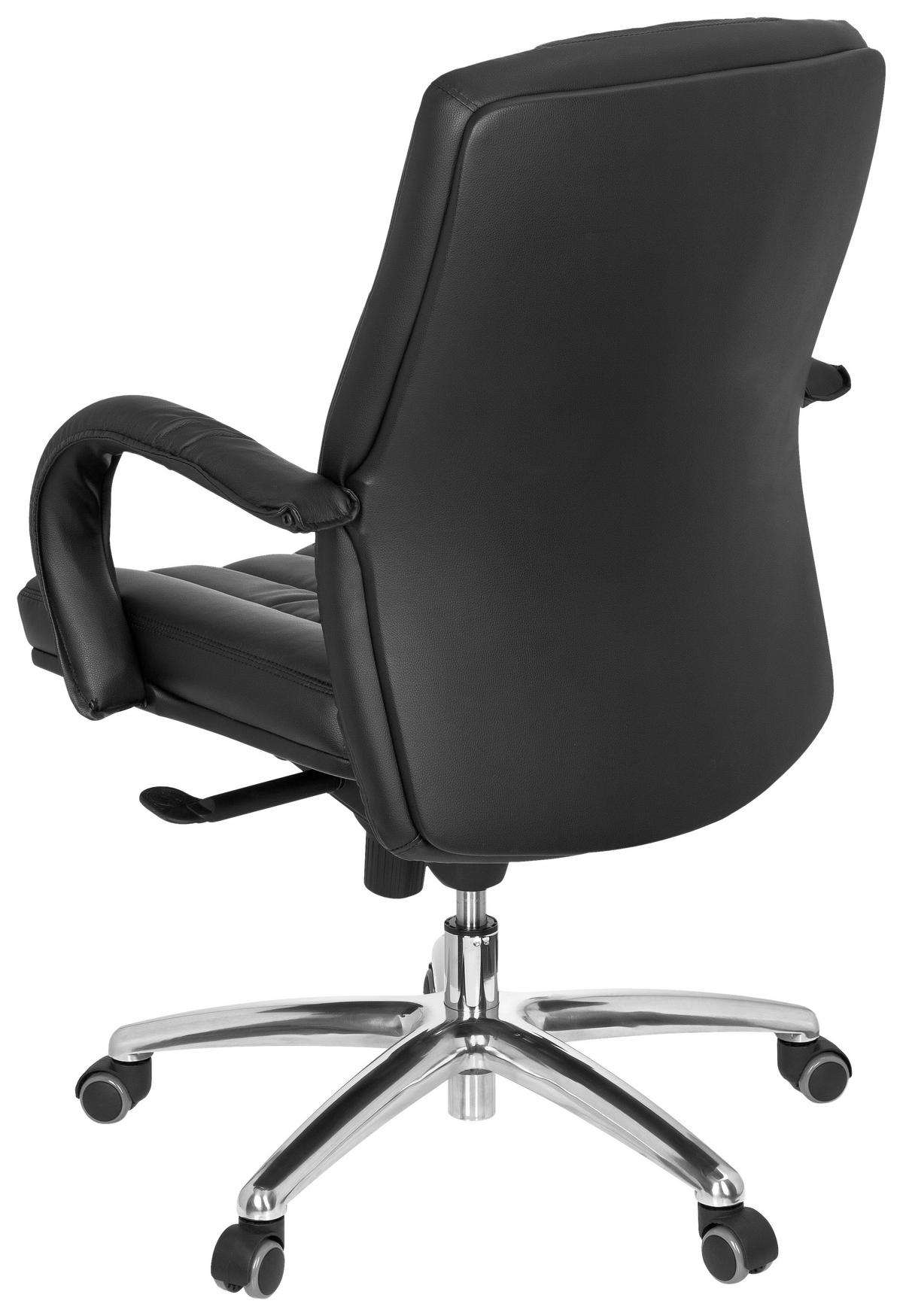 Chefsessel Xxl G 100 Lederlook Schwarz Bis 150 Kg - Silberfarben/Schwarz, Basics, Kunststoff/Textil (62/113/59cm) - MID.YOU