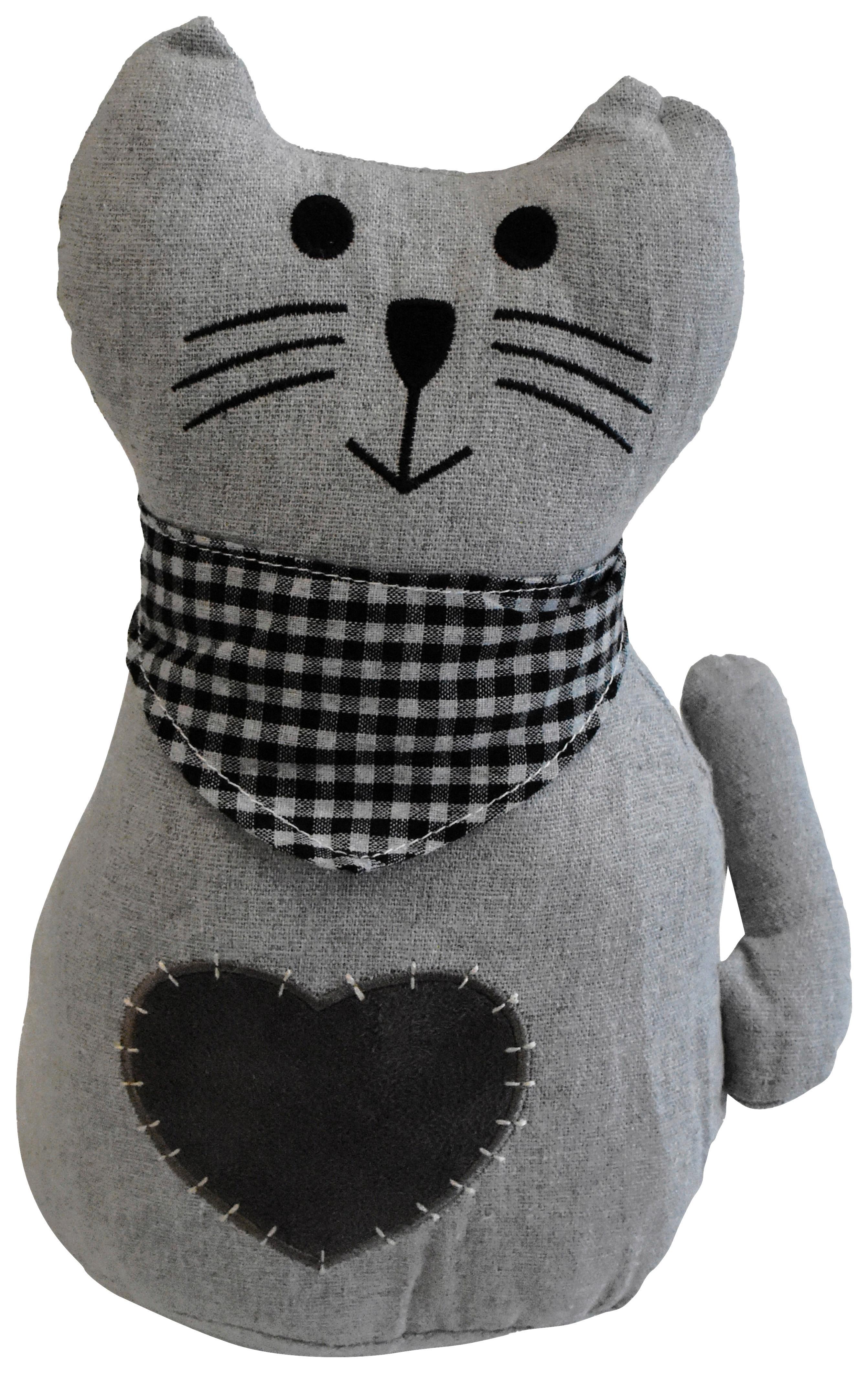 Dveřní Zarážka Kitty, 20/25cm - šedá/béžová, Konvenční, textil (20/25cm) - Modern Living