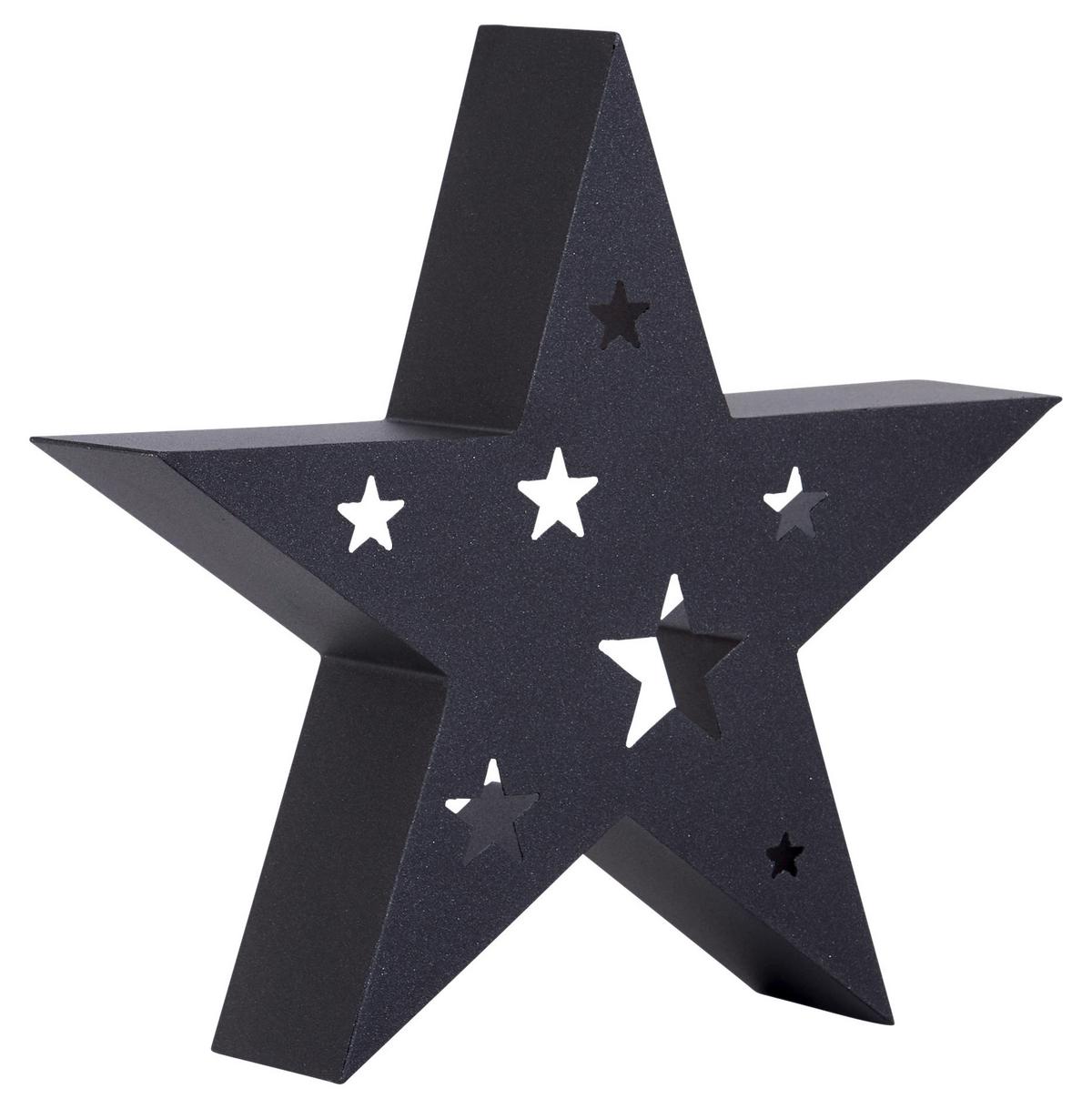 Weihnachtsdeko Stern Metall Stehend H: 33 cm - Grau, Basics, Metall (35/8/33cm)