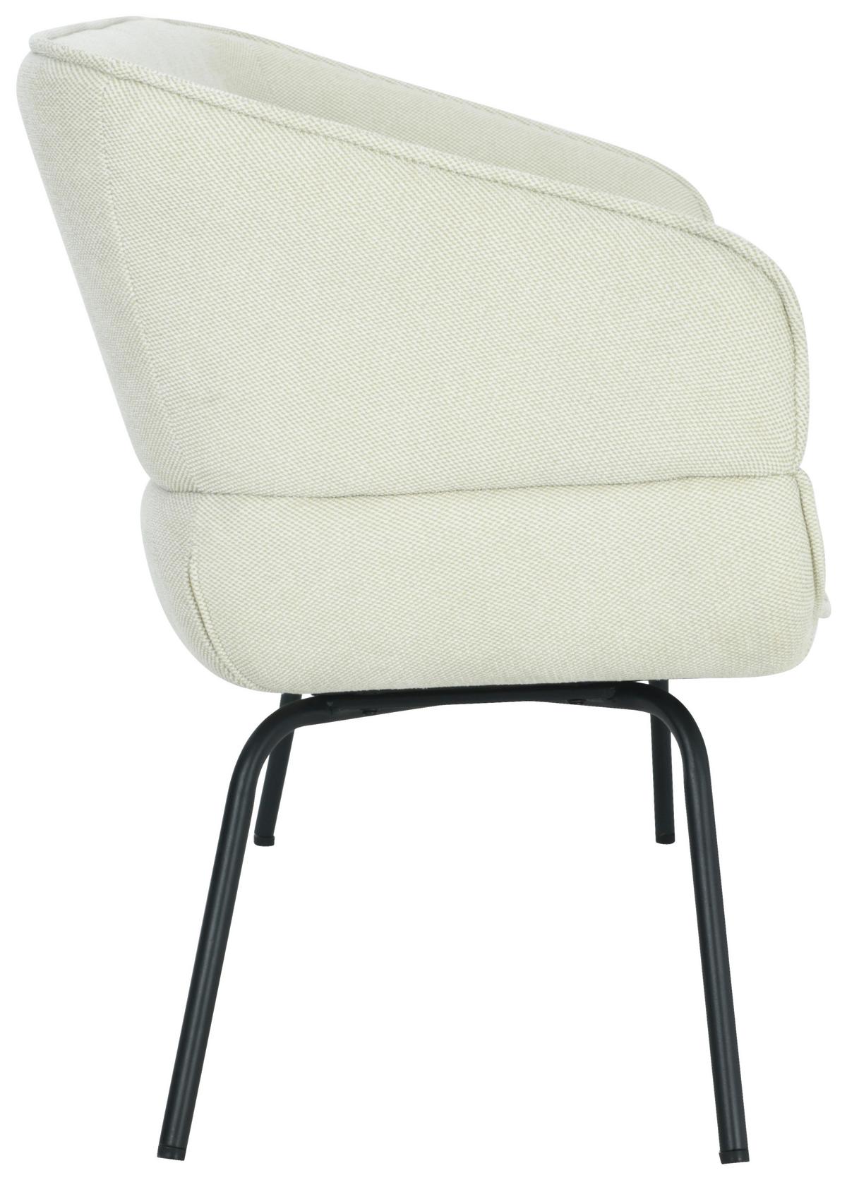 Sitzbank Serena Leinenoptik Beige, B: 160 cm - Beige/Schwarz, KONVENTIONELL, Holz/Textil (160/87/62cm)