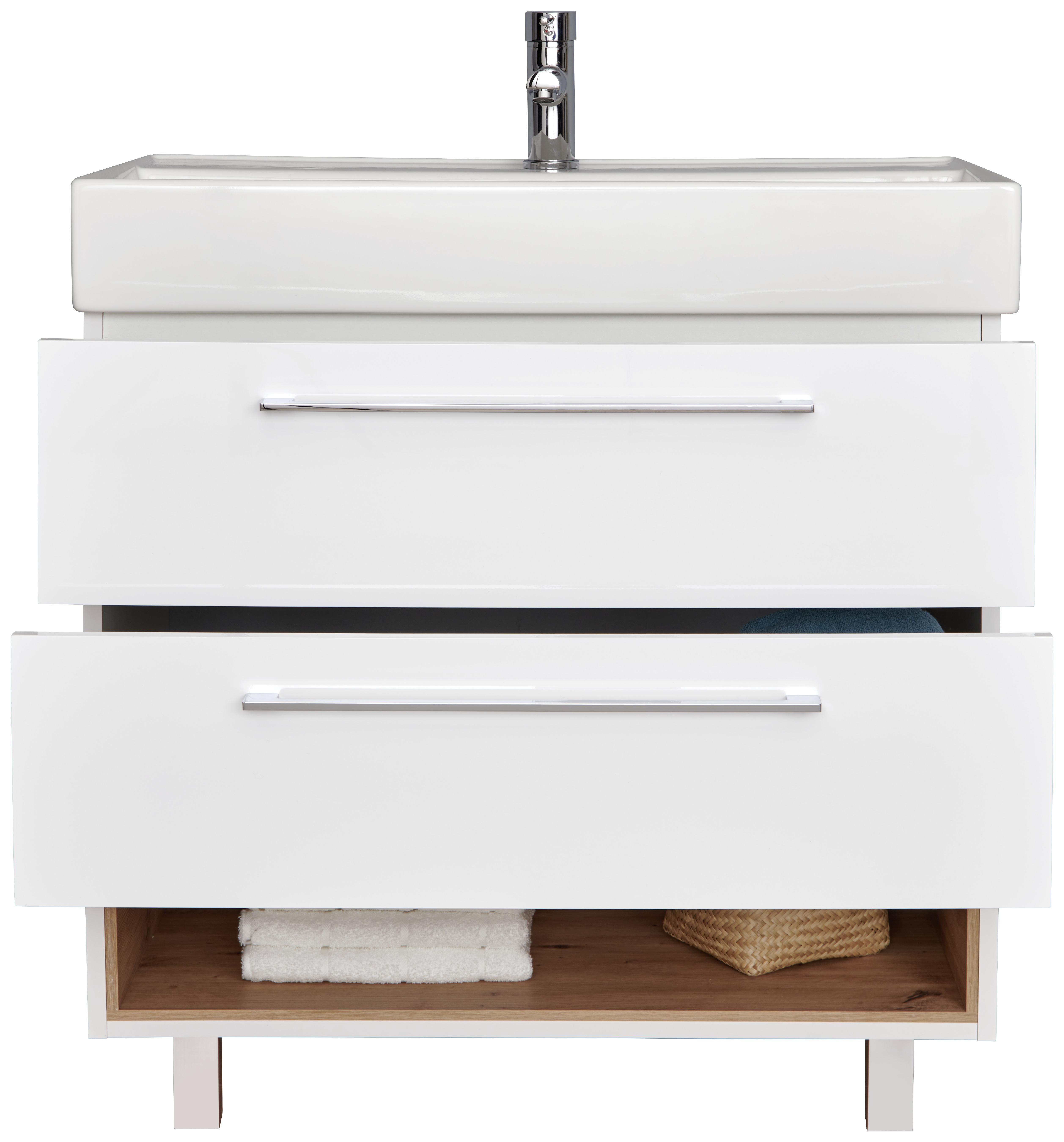 Waschbecken mit Unterschrank + Soft-Close Mura I B 80cm, Weiß