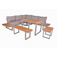 Loungegarnitur Aurea - Hellbraun/Beige, Basics, Kunststoff/Textil (170/69/223cm) - Gardenson