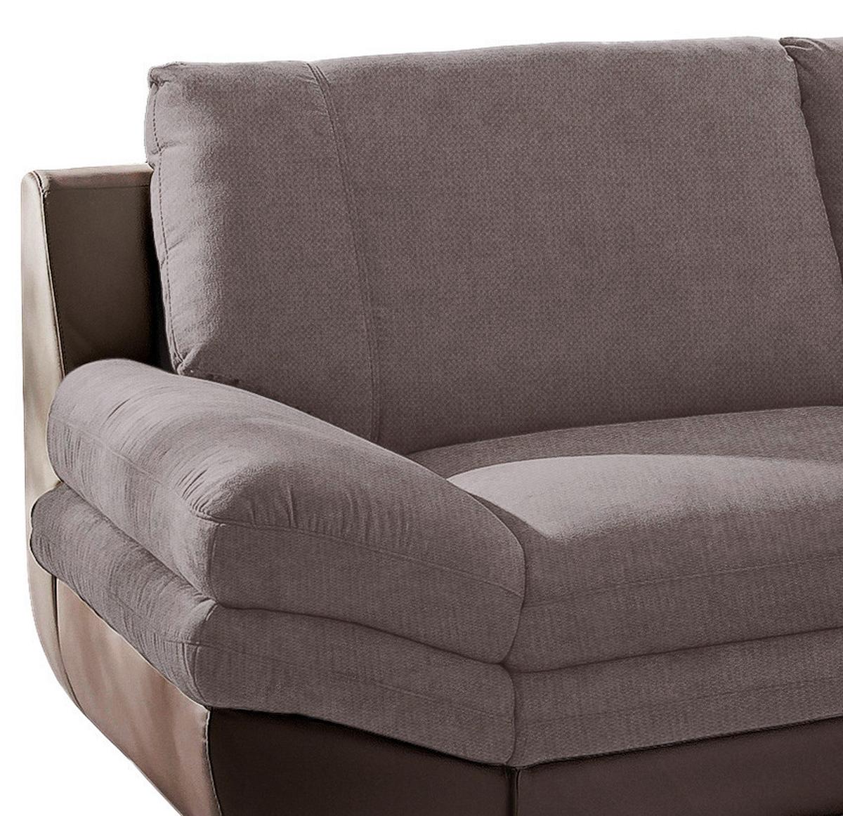 Ecksofa mit Schlaffunktion Nardo Taupe 264x221 cm - Taupe/Chromfarben, MODERN, Textil (264/221cm) - MID.YOU