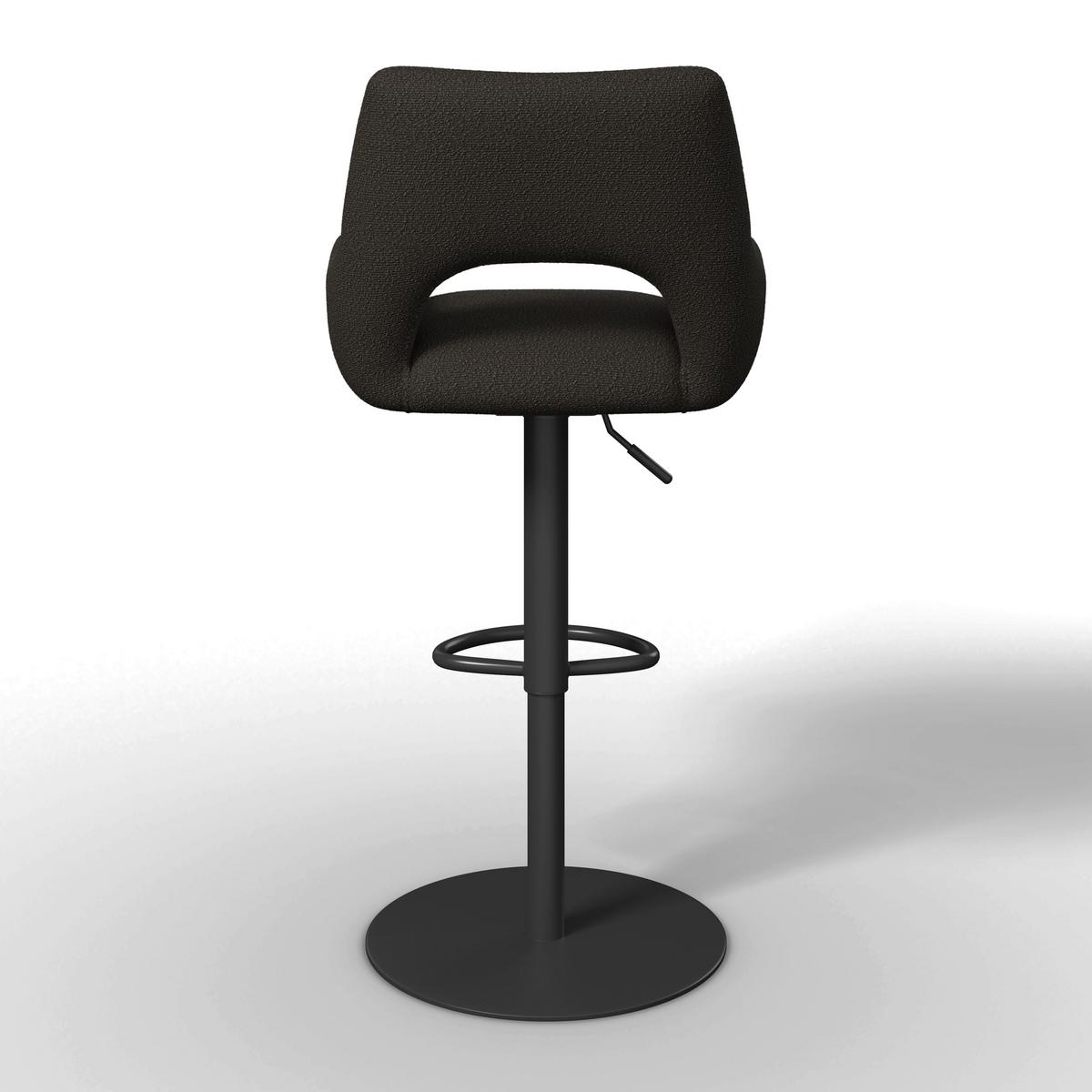 Barová stolička Tami, tmavohnedá - čierna/tmavohnedá, Modern, kov/drevo (46/82-102/51cm) - Bessagi Home