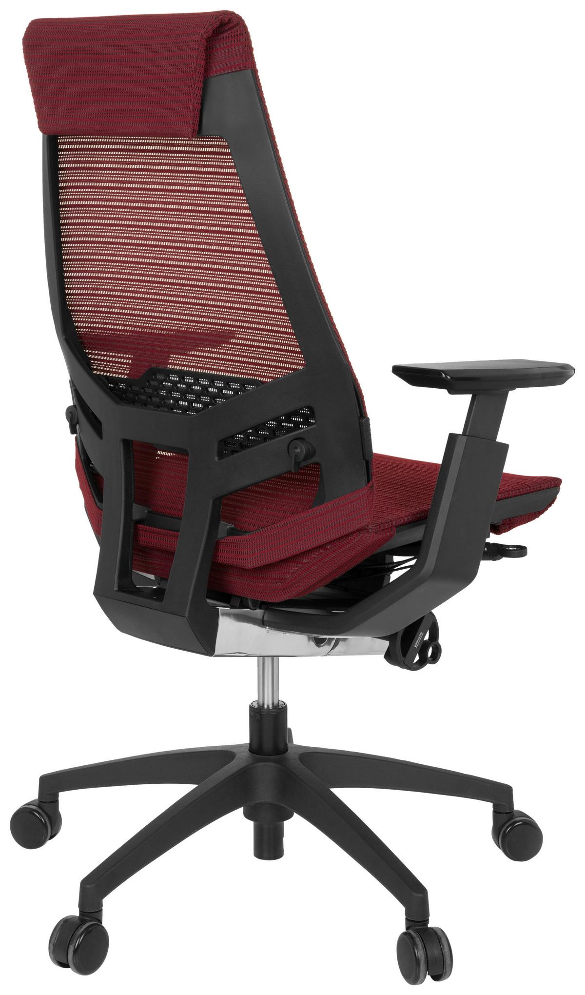 Drehstuhl Genidia Smart Black Höhenverstellbar Weinrot - Weinrot/Schwarz, MODERN, Kunststoff/Textil (70/112/55cm) - MID.YOU