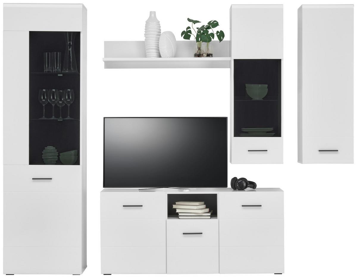 Tv-element Avanti Weiß/anthrazit B: 140cm - Anthrazit/Weiß, MODERN, Holzwerkstoff (140/64/42cm) - Hom`in