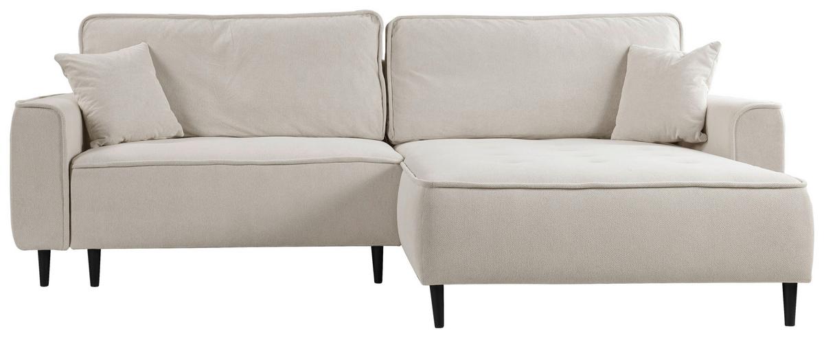 Ecksofa Blues Beige/schwarz, 263 Cm - Beige/Schwarz, Design, Textil (263/183cm) - MID.YOU