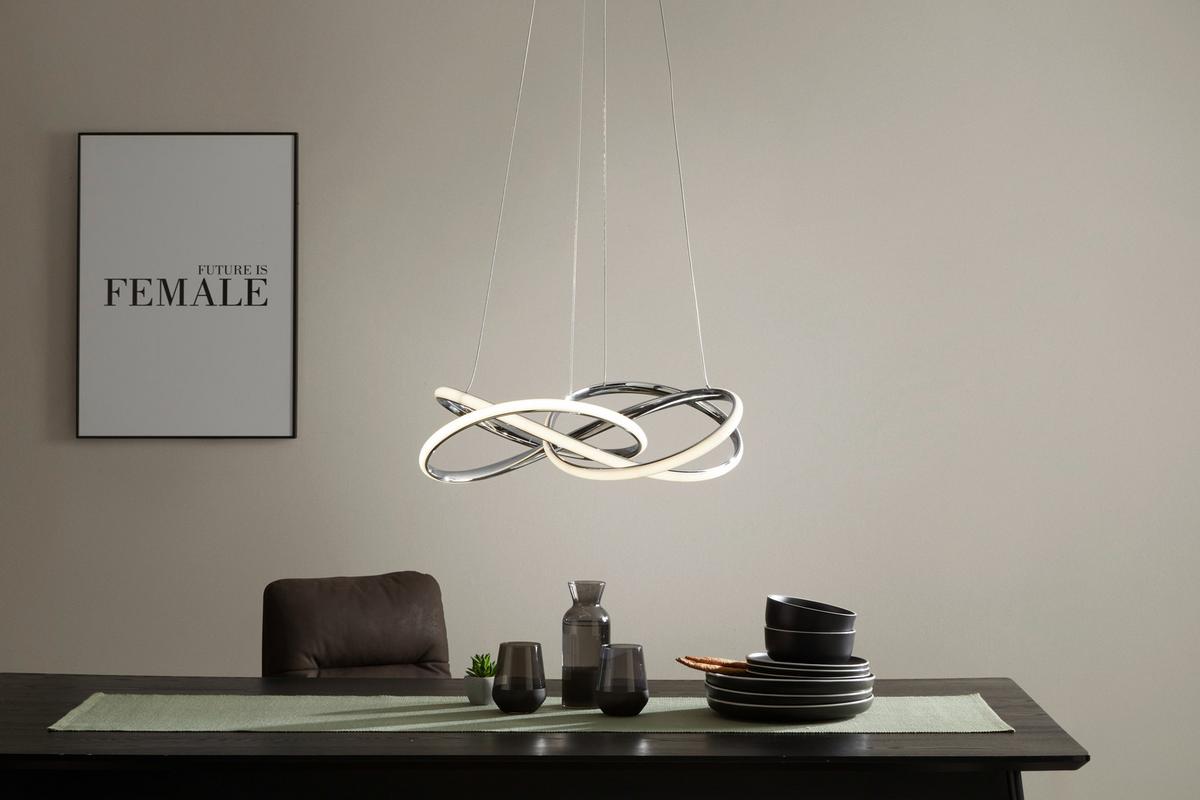 Závěsné LED svítidlo Lenore, max. 36 Watt - barvy chromu, Moderní, kov/plast (60/120cm) - Premium Living