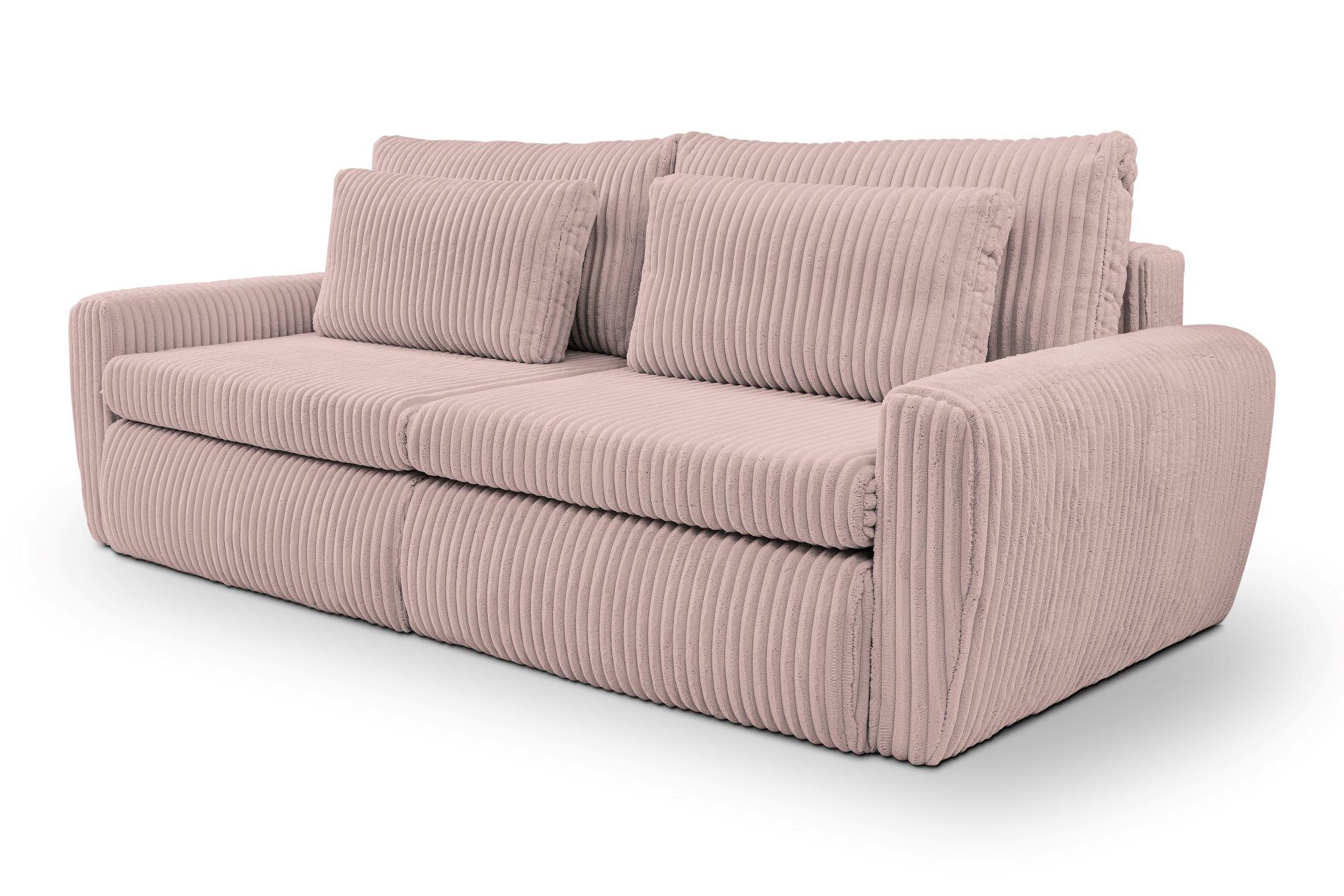 Canapea Extensibila Mevi Rosa B: 240 Cm - Rosa, MODERN (240/72-90/120cm) - Premium Living