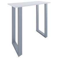 Bartisch Xona B 110x50 - Silberfarben/Weiß, KONVENTIONELL, Holzwerkstoff/Metall (110/102/50cm)