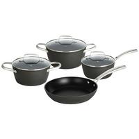 Kochtopfset Valeria - Klar/Schwarz, MODERN, Glas/Metall - James Wood