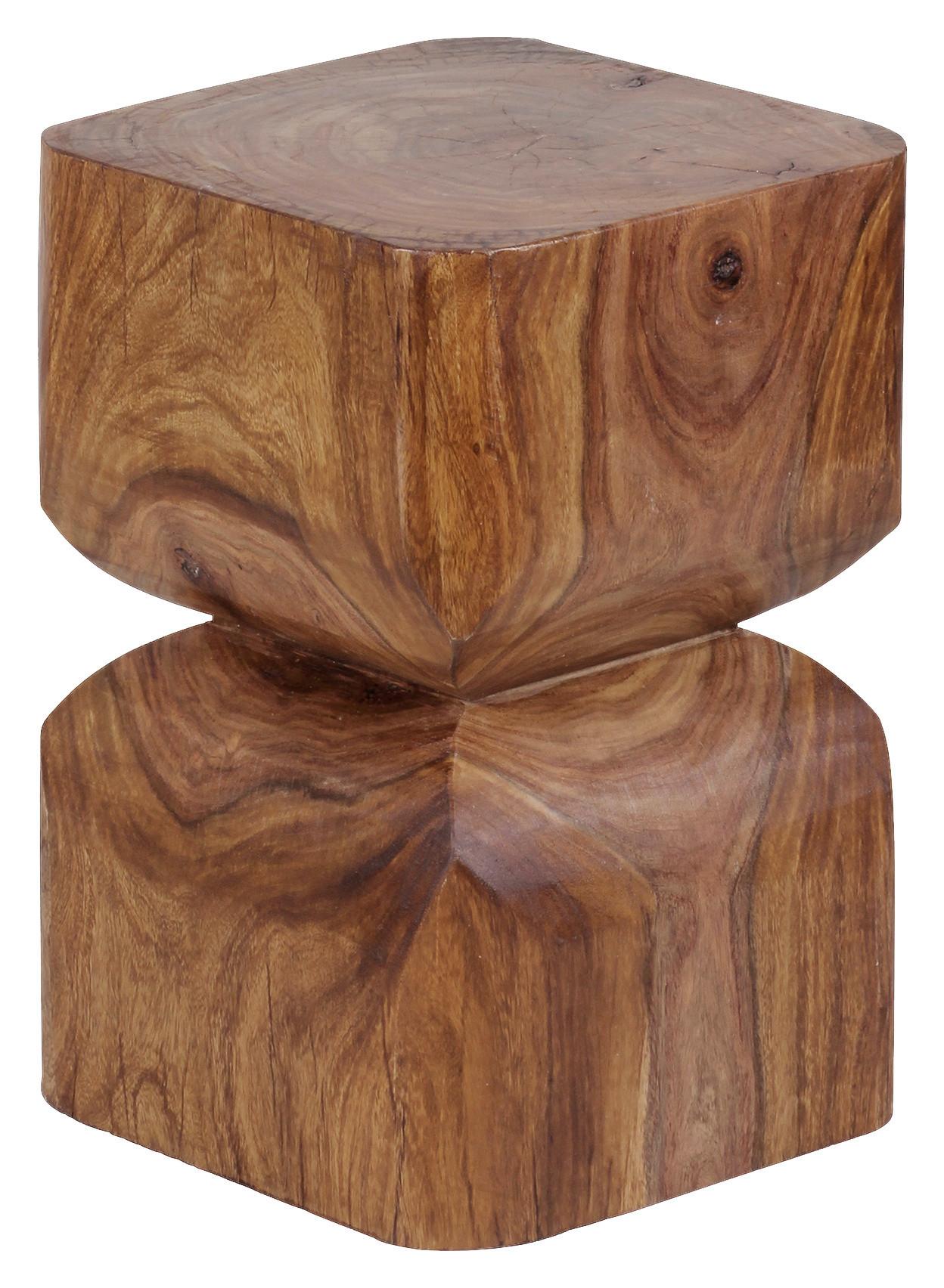 Beistelltisch In Sanduhr-form, Sheeshamholz Massiv - Sheeshamfarben, Design, Holz (30/30/45cm) - MID.YOU