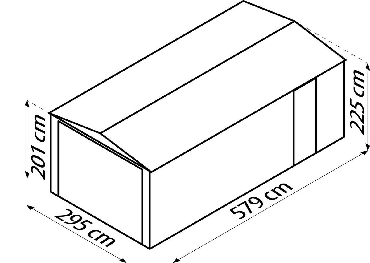 Premium-Gerätehaus Mit Satteldach - Anthrazit, Basics, Metall (308/224,6/465cm)