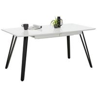 Rozťahovací stôl ISABELLE 160-240x90cm - čierna/biela, Modern, kov/kompozitné drevo (160-240/76/90cm) - Mömax