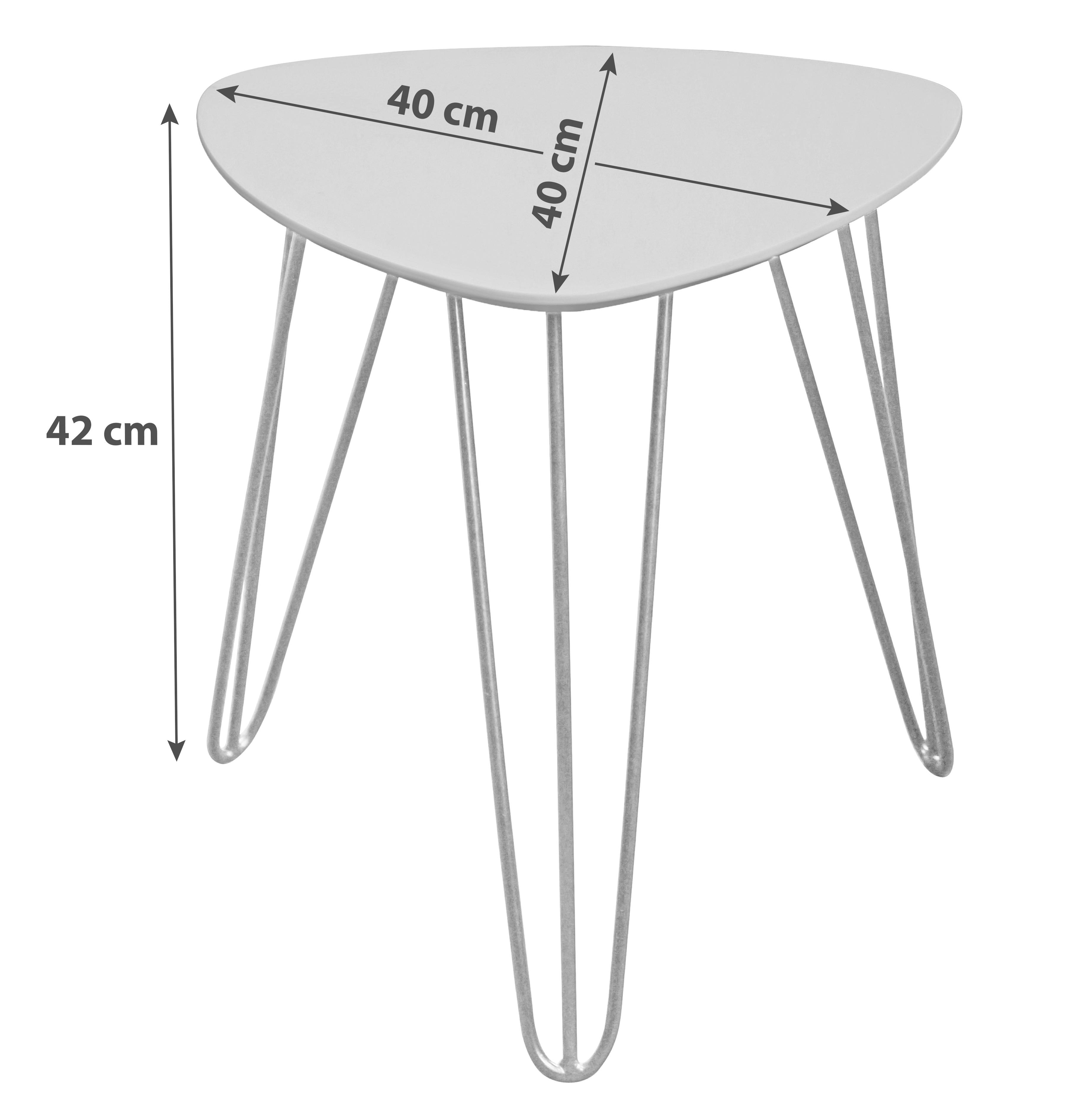 Odkládací Stolek Tropf - bílá/černá, Moderní, kov/kompozitní dřevo (40/42/40cm)