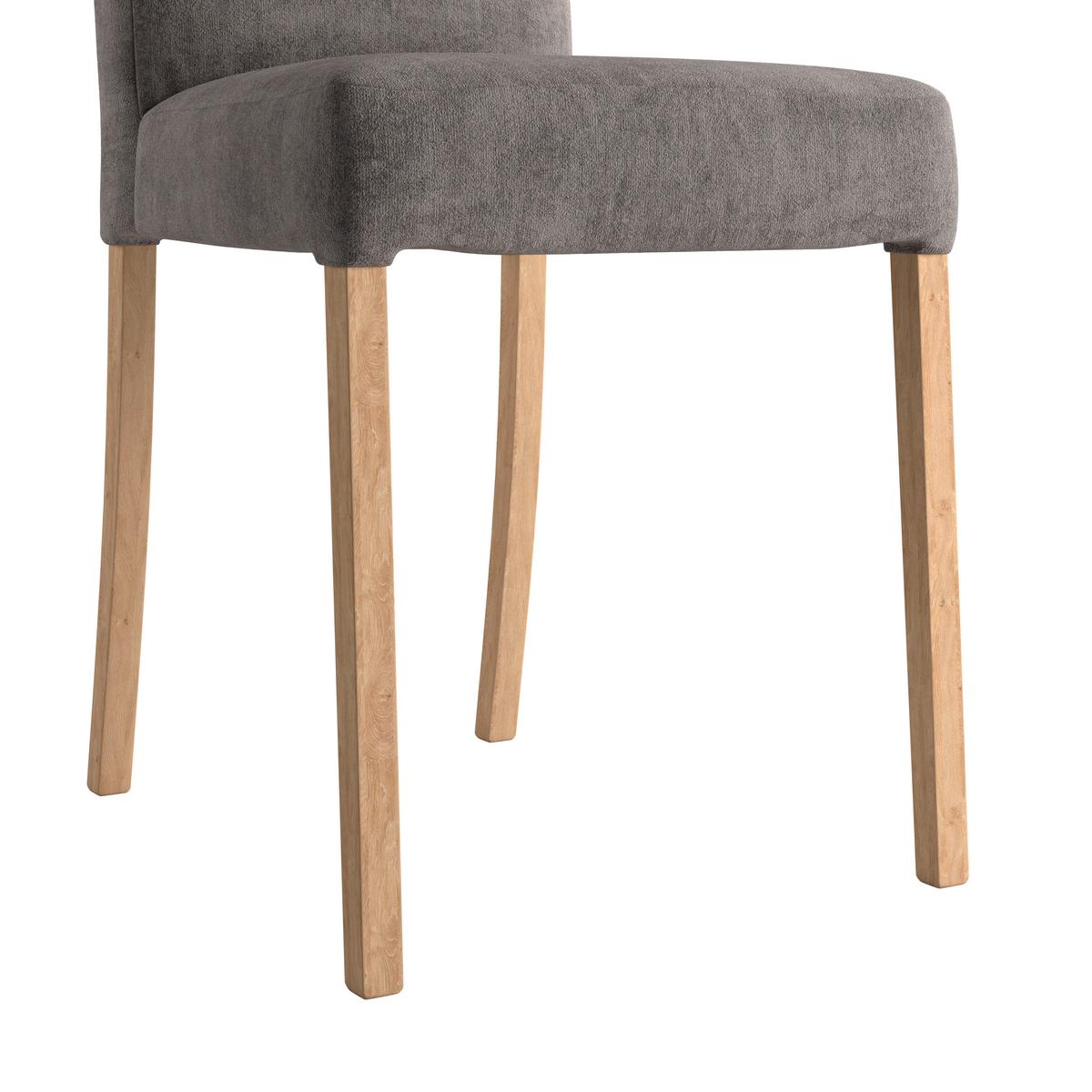 Vierfußstuhl Emma Ii Webstoff Grau, B: 43 Cm - Eichefarben/Grau, KONVENTIONELL, Holz/Textil (43/91/58cm)