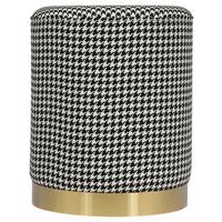 Hocker Nona 525 Schwarz/weiß D: 36 Cm - Goldfarben/Schwarz, Design, Textil (36/44cm) - Kayoom