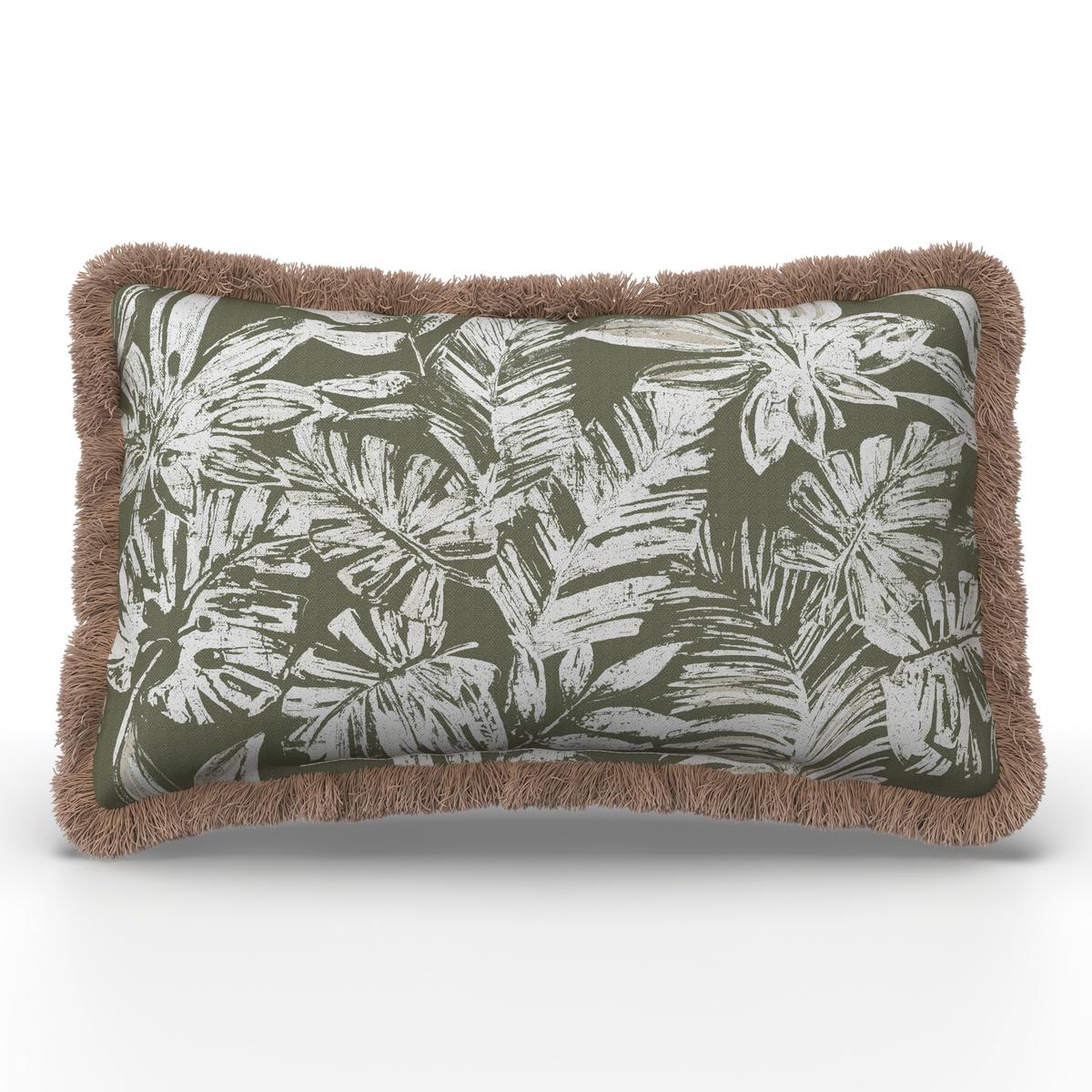 VENKOVNÍ POLŠTÁŘ NOEMI - bílá/olivově zelená, Moderní, textil (50/30/10cm) - Bessagi Garden