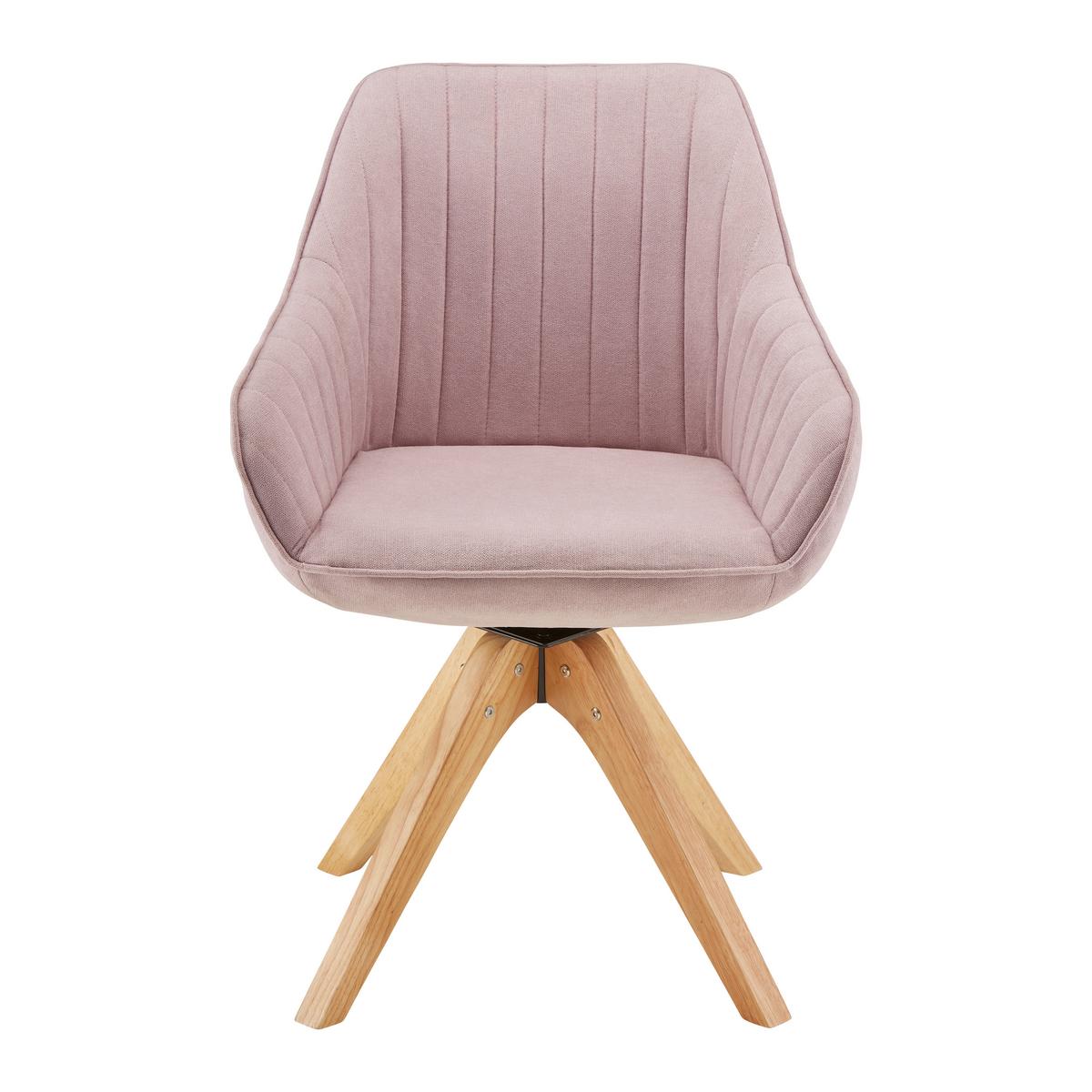 Jídelní židle LEONIE růžová - růžová/barvy dubu, Moderní, dřevo/textil (60/84/61cm) - Modern Living